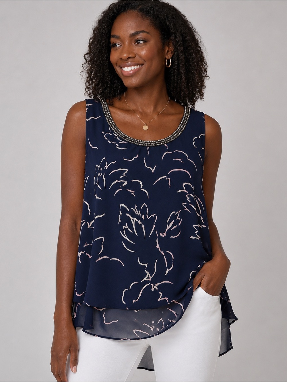 Juicy Couture blue blouse L with bling!